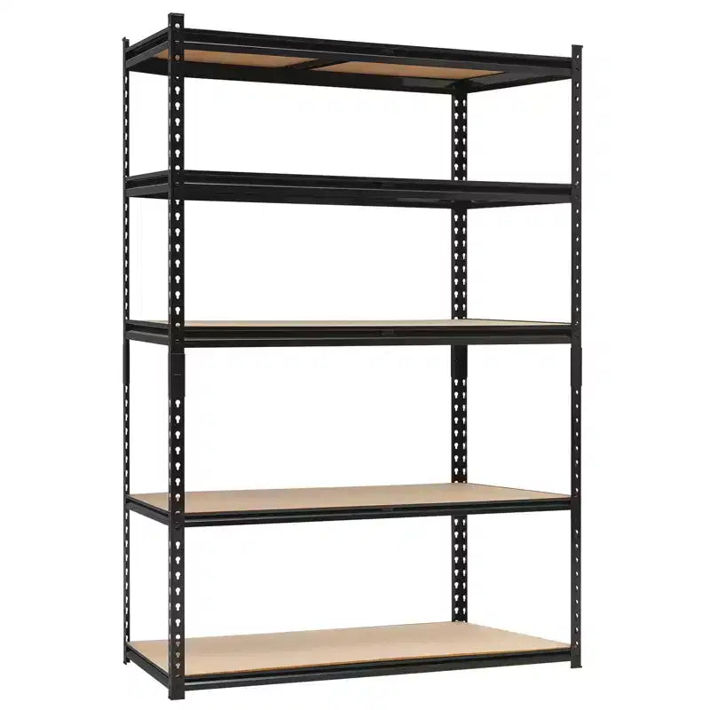 5-Tier Adjustable Metal Shelving Unit, Silver, Multi-Use, 1-Person Assembly