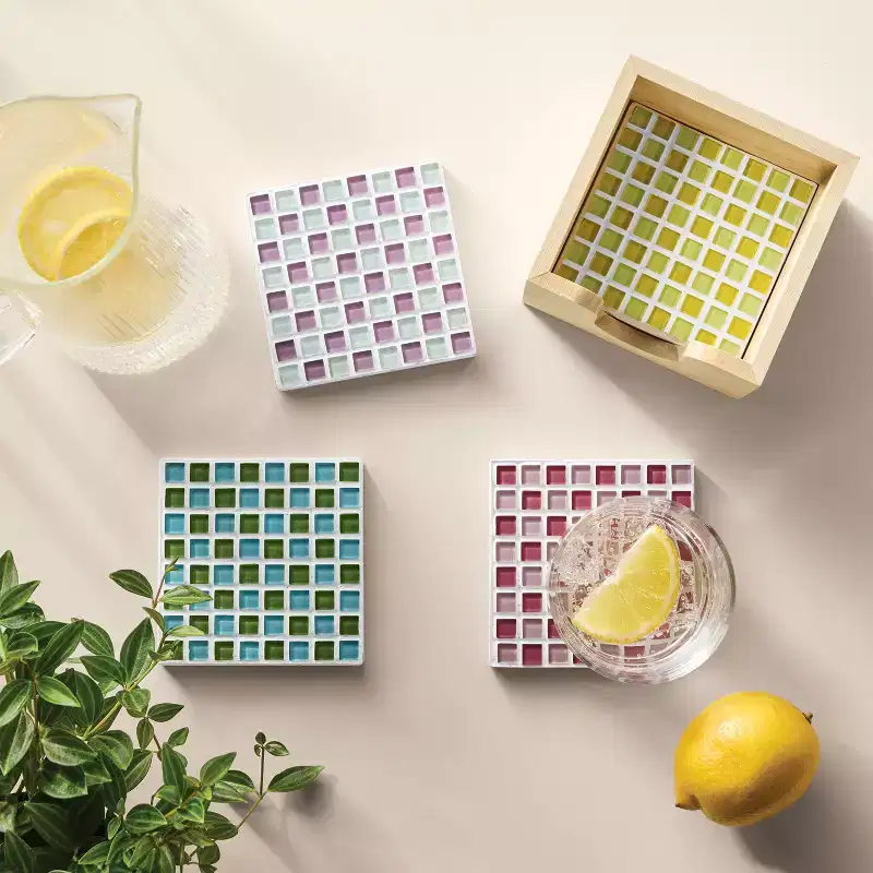 4ct Mosaic Tile Coasters Summer Craft Activity Kit - Mondo Llama™