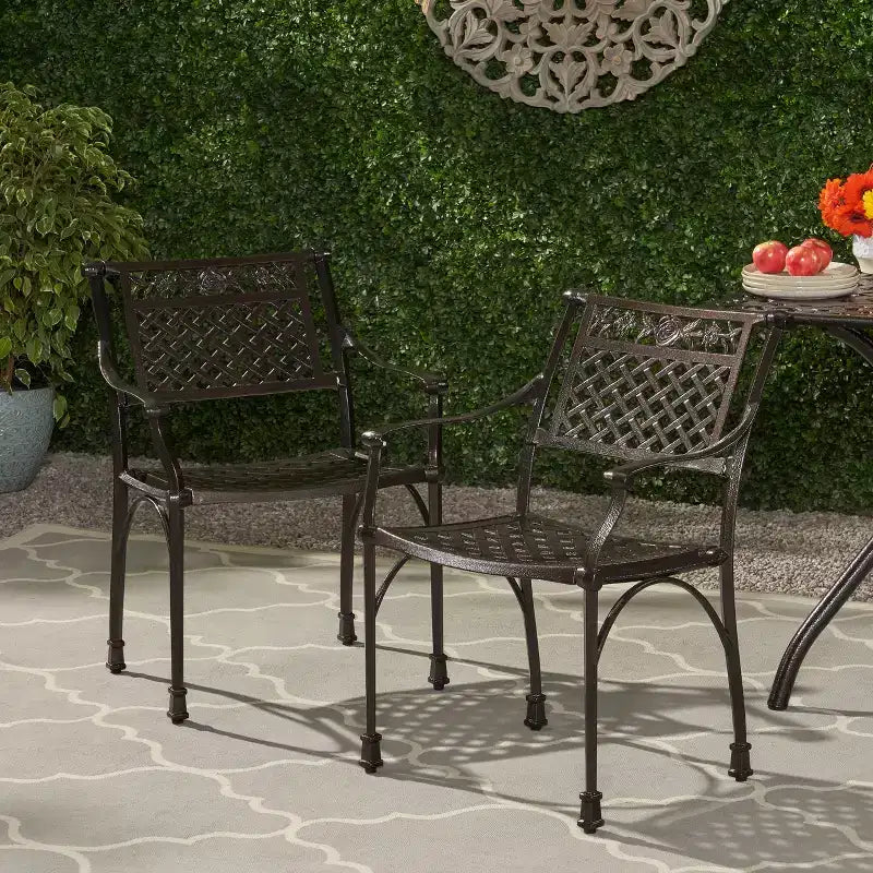 Christopher Knight Home Canterbury Outdoor Aluminum Dining Chairs(Set of 2)