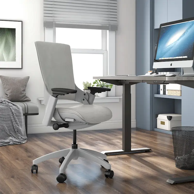 Ergonomic Height Adjustable Office Desk Chair – Grey Fabric