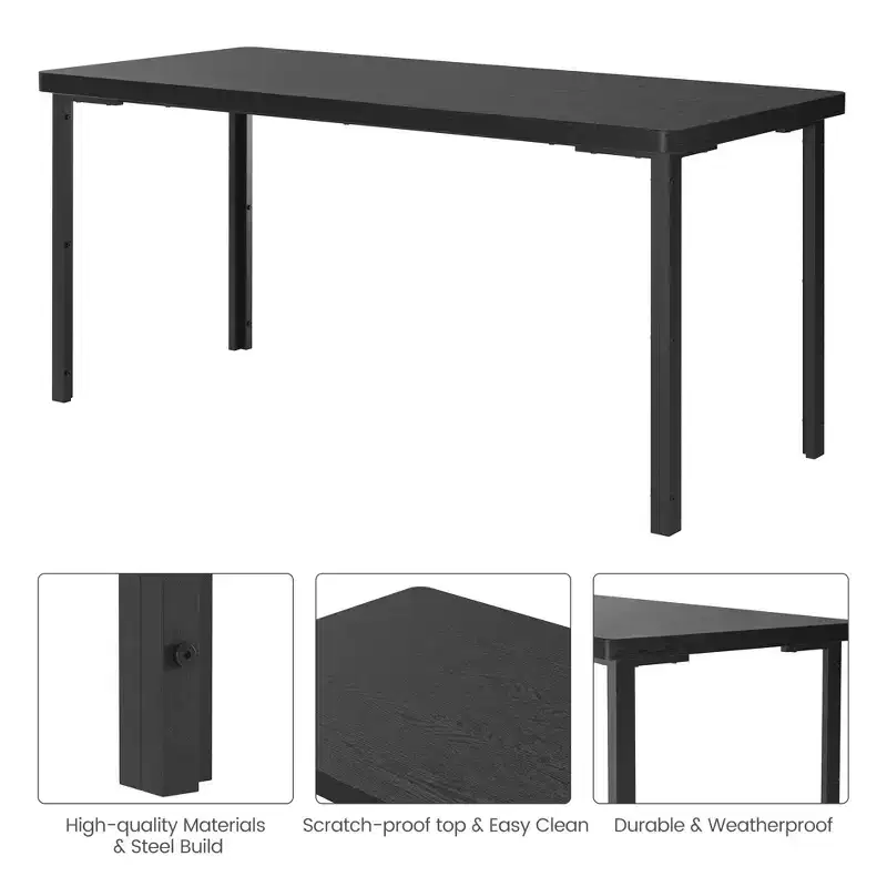 43'' Long Dining Table Set for 4, Rectangle Kitchen Table Set with 2 Upholstered Benches, 3-Piece Space-Saving Kitchen and Dining Room Furniture