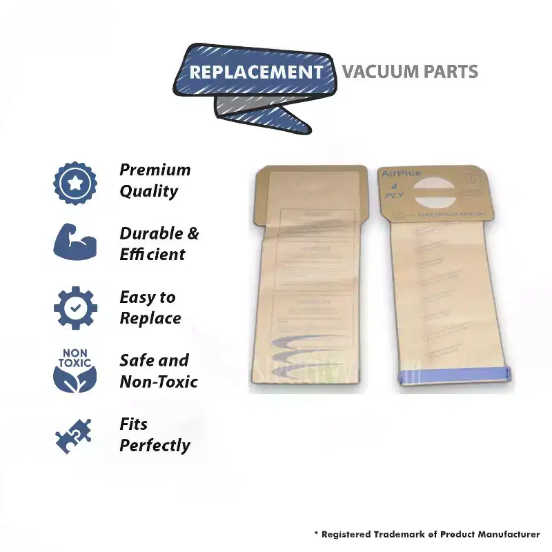 Topvacuumparts 24 Bags Replacement Part For Electrolux Upright Vacuum Cleaner Style U # compare to part 138
