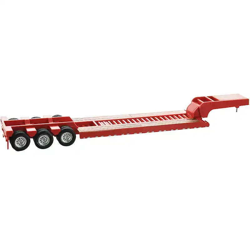 Low Boy Flatbed Trailer Red 1/87 (HO) Scale Plastic Model Car by HO Logistics