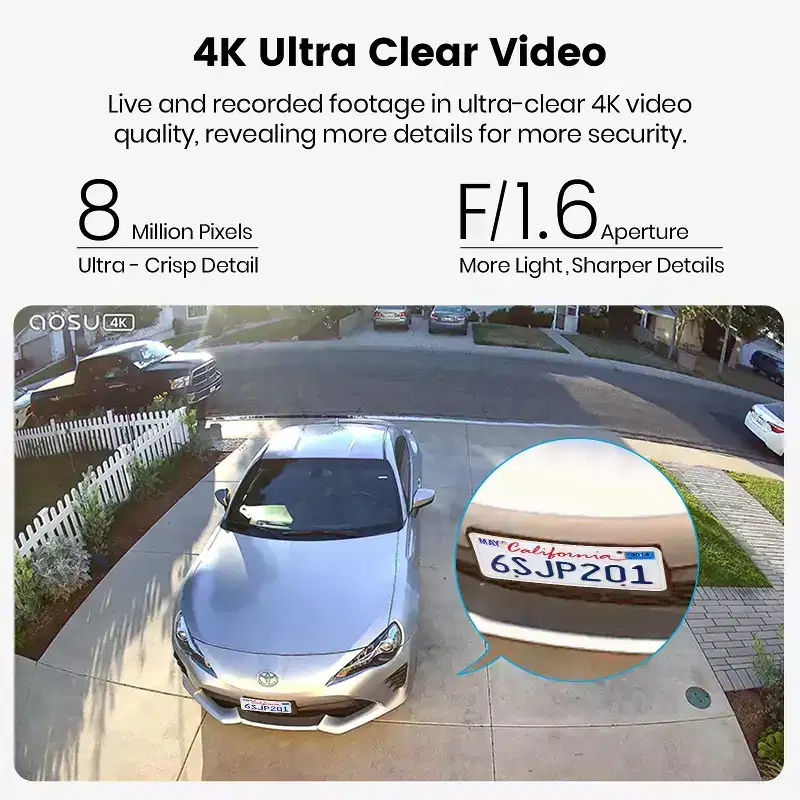 aosu 4K UHD 8.0-MP Wi-Fi Outdoor AI-Smart SolarCam P1 Max Security Camera