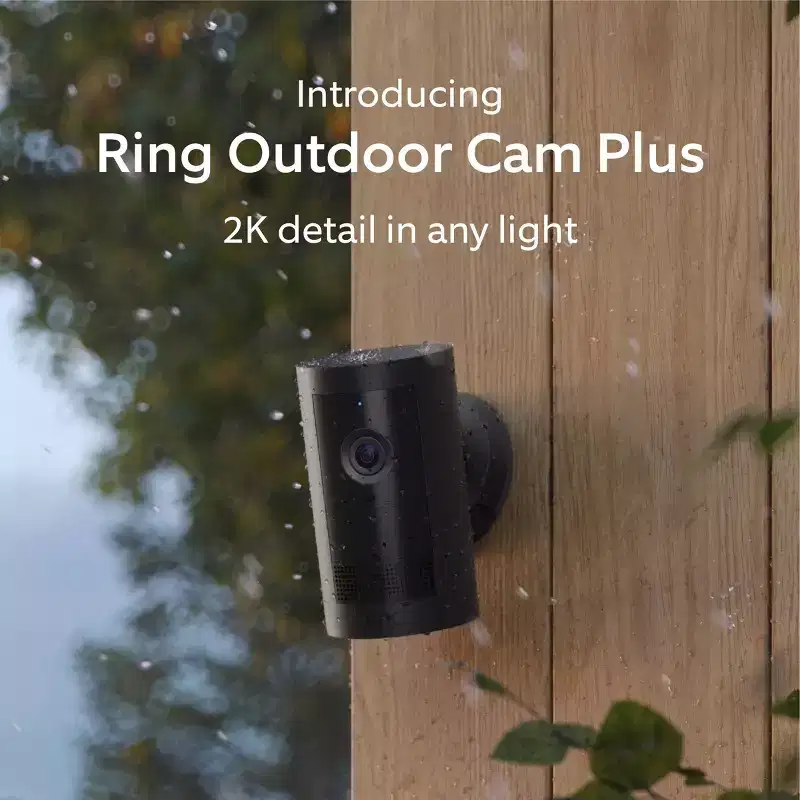 Ring Outdoor Cam Plus Battery 2K Video with Low-Light Vision and Flexible Mounting - Black: Security Camera, Wi-Fi & Bluetooth, Motion Activated