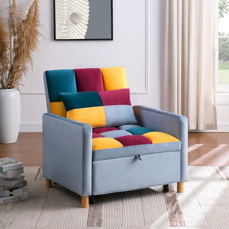 3-in-1 Convertible Sofa Chair Bed with Pillow
