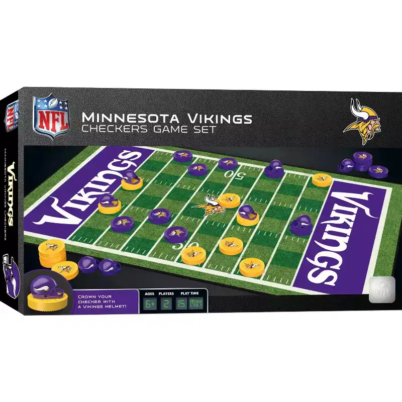 MasterPieces Officially licensed NFL Minnesota Vikings Checkers Board Game for Families and Kids ages 6 and Up