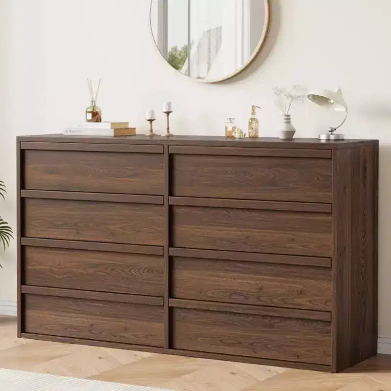 LinTimes 6/8 Drawers Dresser, Wide Modern Chest of Drawers for Bedroom, Living Room, Nursery Closet Organizer
