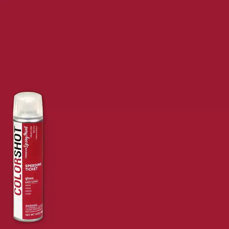 Colorshot Spray Paint Gloss Speeding Ticket 10oz 4pk Value Set Dark Red: Exterior Acrylic Paint & Primer, 10 Min Dry Time