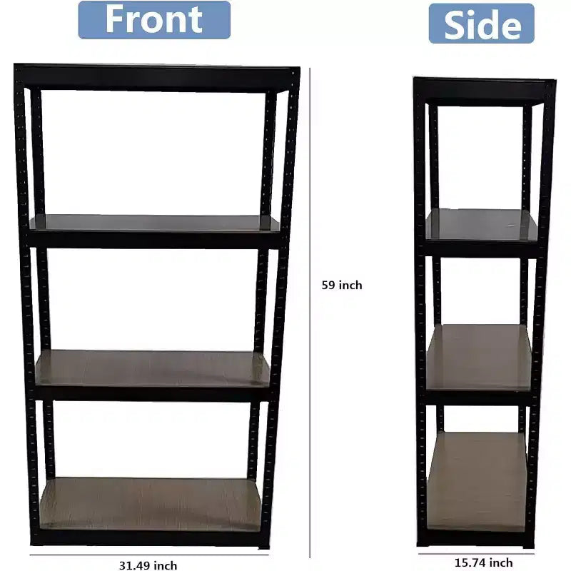 Acekool 4-Tier Adjustable Metal Garage Shelving Unit, Boltless Assembly Storage Rack, Heavy Duty Steel Shelves for Kitchen, Garage, or Workshop