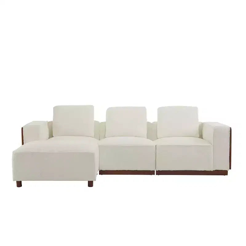 Christopher Knight Home Gianna Upholstered L Shape Sectional Sofa with Pillows, Beige/Brown