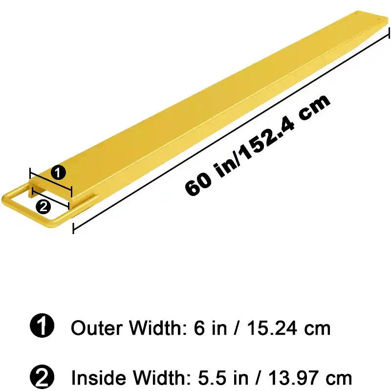 Forklift Extension, 60/72/84x5.5 Fork Extensions, Heavy Duty Steel Pallet Fork Extensions Fits for 5.5 Width Forklifts Lift Truck Forklift Loaders