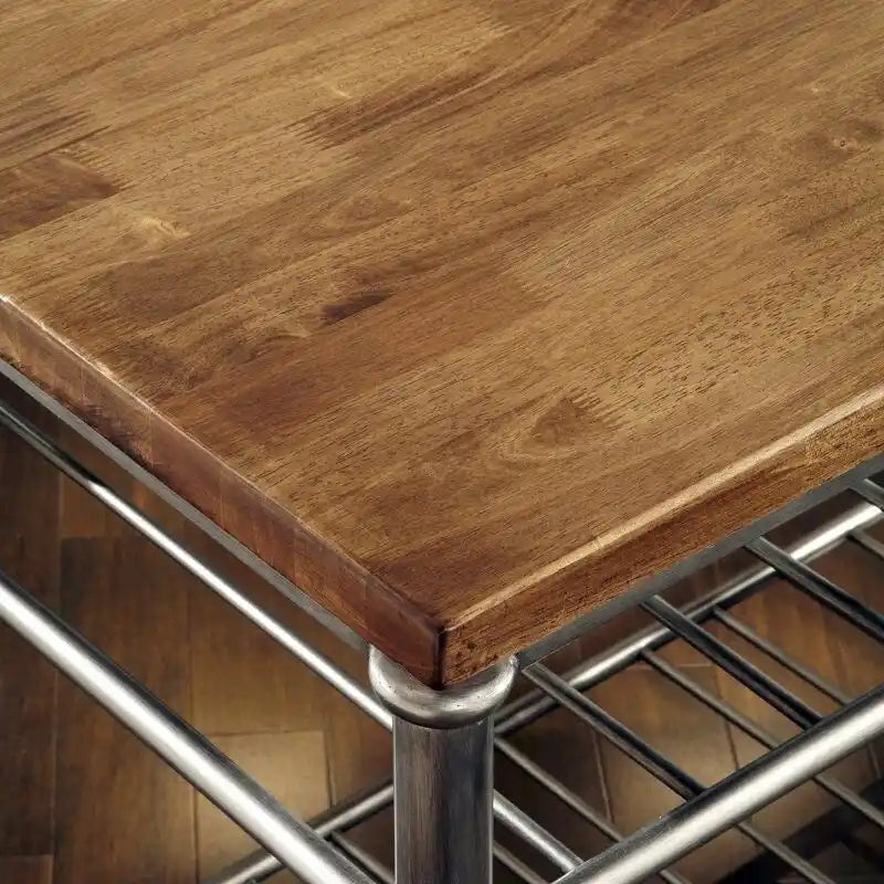 Classic French Style Hardwood Butcher Block Kitchen Utility Table - 52W x 25D x 36H