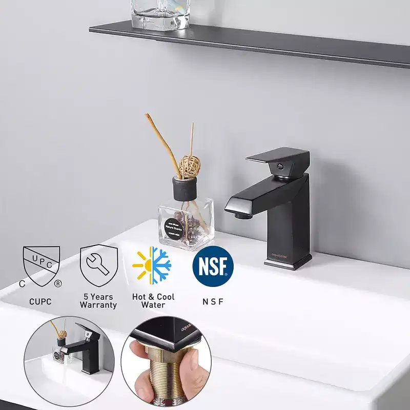 Aquaterior Single Handle Bathroom Faucet Cold & Hot Water Tap CUPC NSF Certification