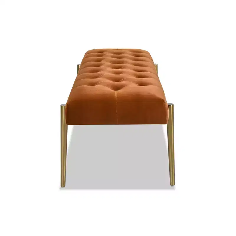 Jennifer Taylor Home Aria Upholstered Gold Accent Bench
