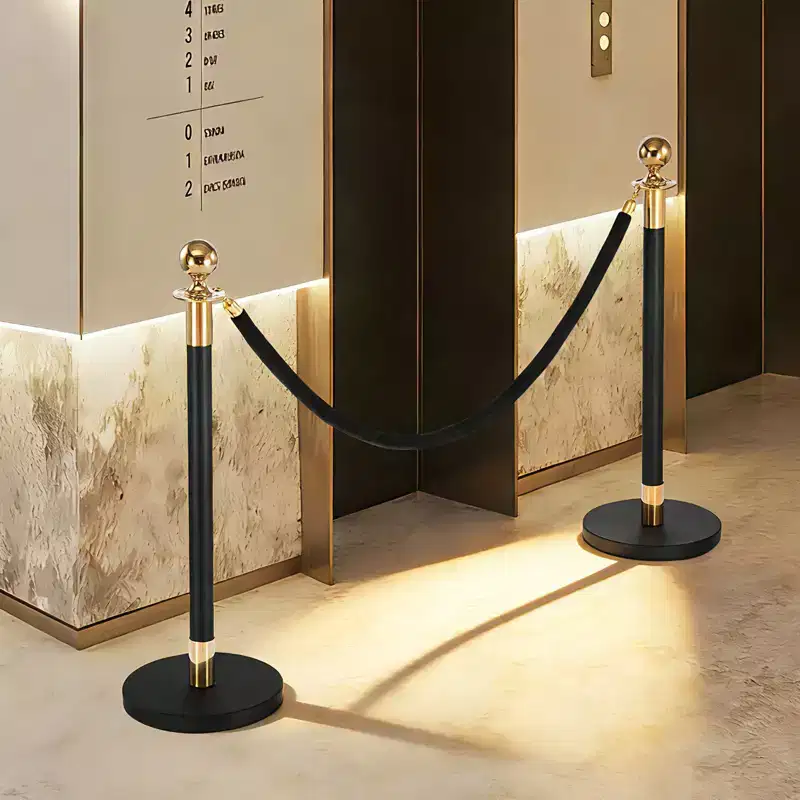 VEVOR 4 Pcs Black Velvet Stanchion Ropes, 5 ft Crowd Control Stanchion Black Velvet Ropes with Gold Hooks, Post Queue Barrier Carpet Rope, Black