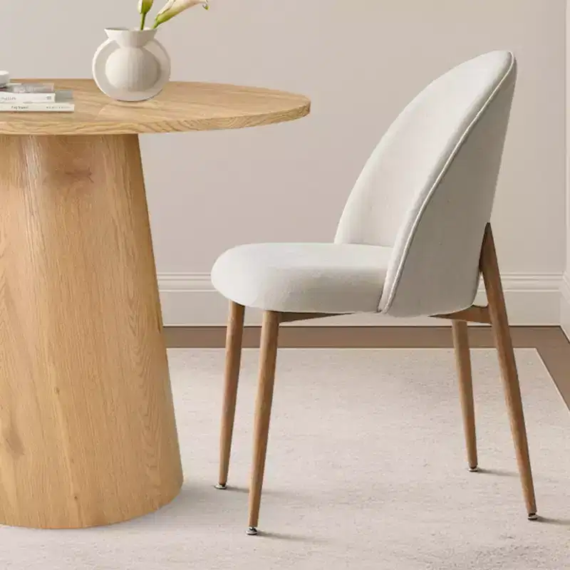 Modern Oak Veneer Bistro Table Set, 35 Round Pedestal Table and 2 Curved Back Dining Chairs for Apartment Dining Spaces-Panipeachy