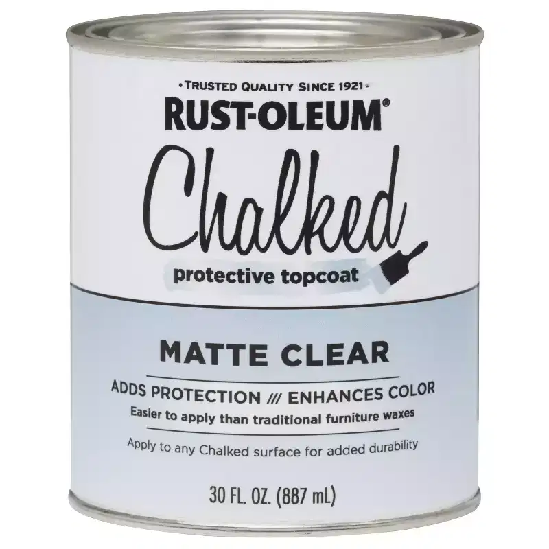 Rust-Oleum 2pk Chalked Paint Quart Matte Clear Topcoat: Interior Wood Topcoat for Chalk Paint, Water-Based, 150 sq ft Coverage