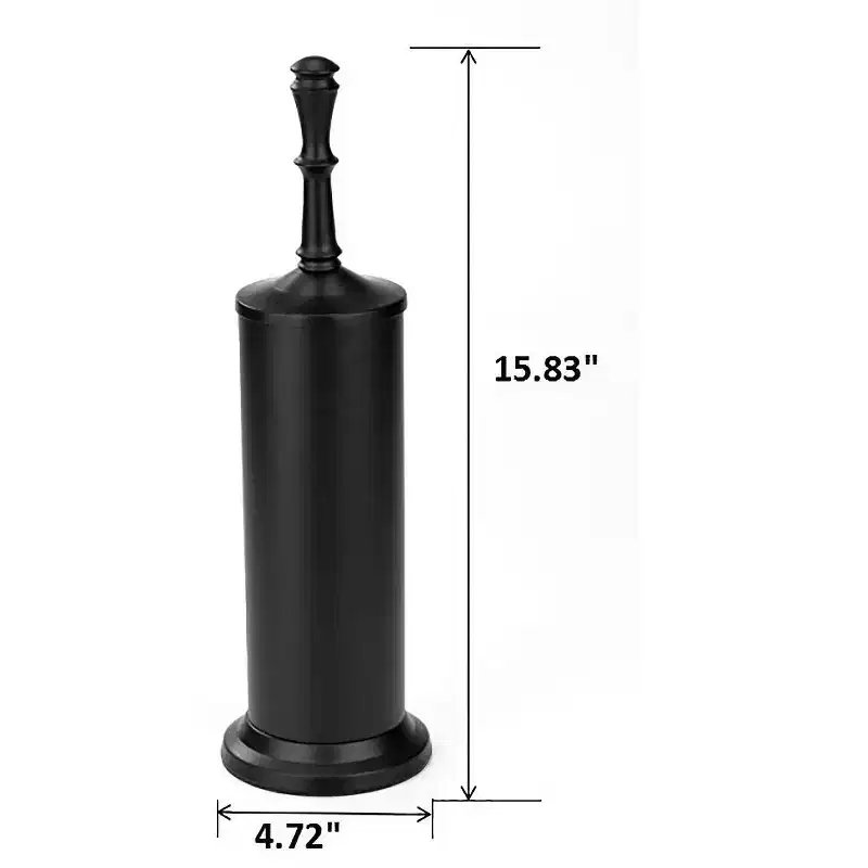 Home Mart Goods 16 Tall Black Toilet Brush Set with Holder