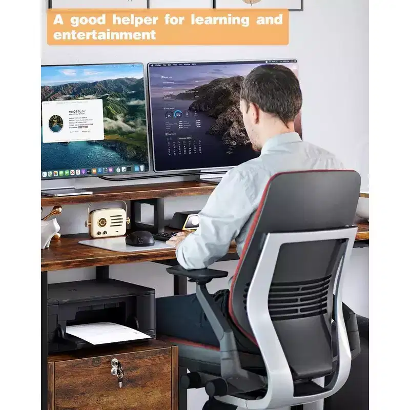 67 L Shaped Computer Desk with Power Outlet