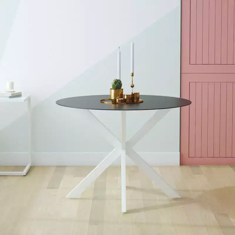 CosmoLiving by Cosmopolitan Circi Dining Table with Glass Top