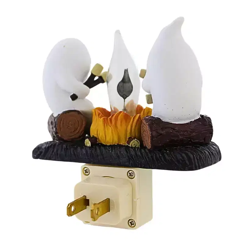 Roman 4.25 In Ghosts Campfire Night Light Halloween Nightlight , Marshmallows Electric Plug In (1PC)