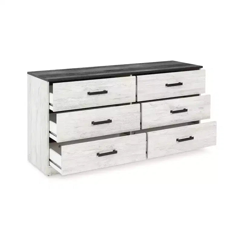 Signature Design by Ashley Casual Shawburn Dresser, Whitewash/Charcoal Gray