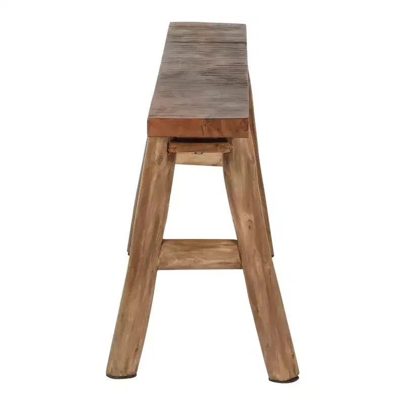 East at Main Acacia Skinny Bench Brown: Solid Wood, Rectangular, Unupholstered, Entryway Seating