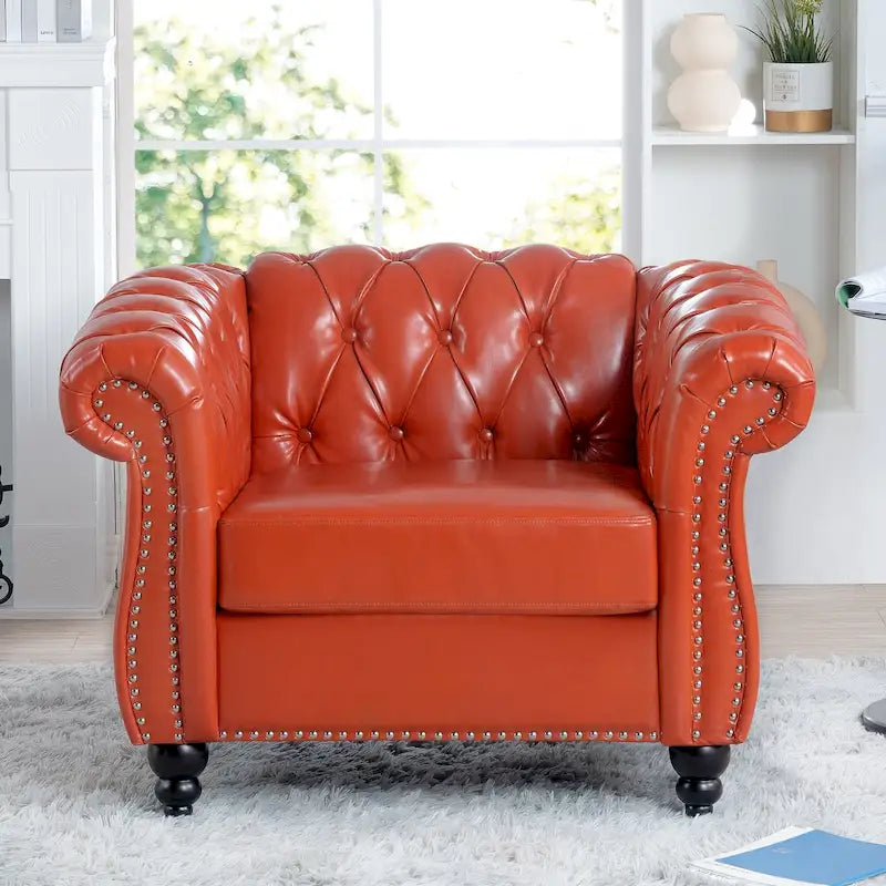 PU Leather Chesterfield Club Chair