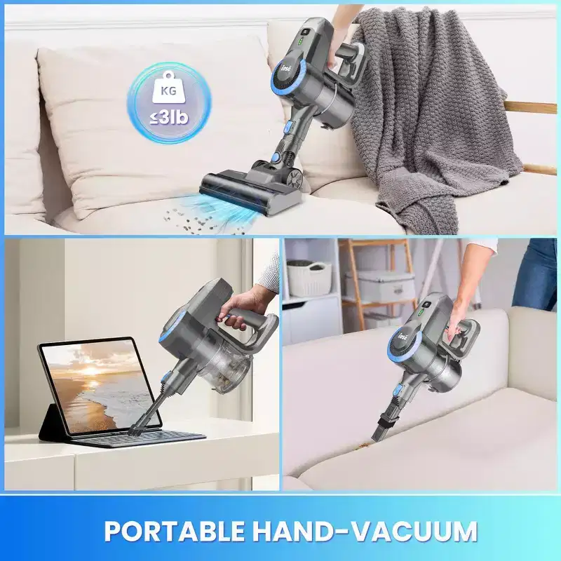 NAYSAYE Vacuum Multi Surface Floor And Carpet Cleaning Tool Lightweight Design for Home Living Room And Daily Care, Blue, 11.18*5.16*28.03