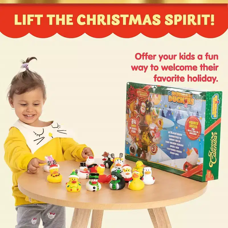 JOYIN 24 Days Advent Christmas Calendar with 24 Rubber Ducks