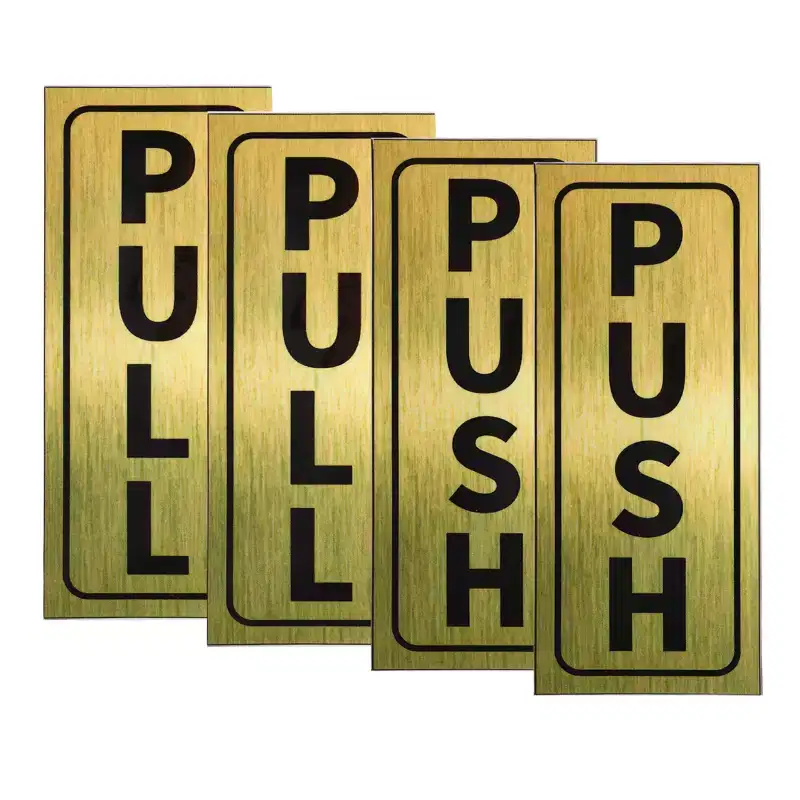 Unique Bargains Self-Adhesive Waterproof Store Shops Push Pull Door Sign 2 Set