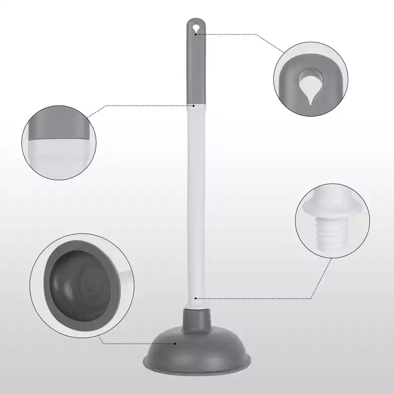 REGALWOVEN Modern Bathroom Cleaning Accessories Household Essentials Toilet Bowl Plunger with Holder