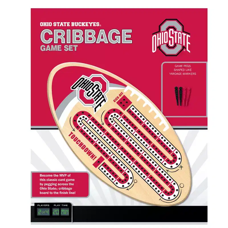 MasterPieces Officially Licensed NCAA Ohio State Buckeyes Wooden Cribbage Game for Adults