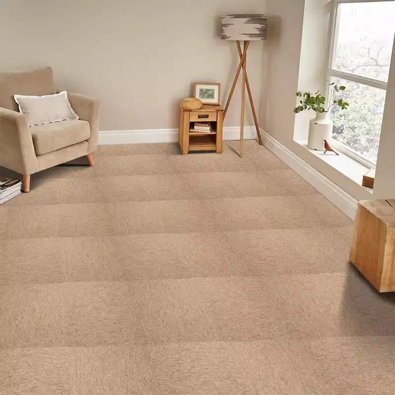 VEVOR Carpet Tiles Reusable, 20x 20 Carpet Squares With Padding Attached, Soft Padded Carpet Tiles, 16 Tiles, Dark Brown