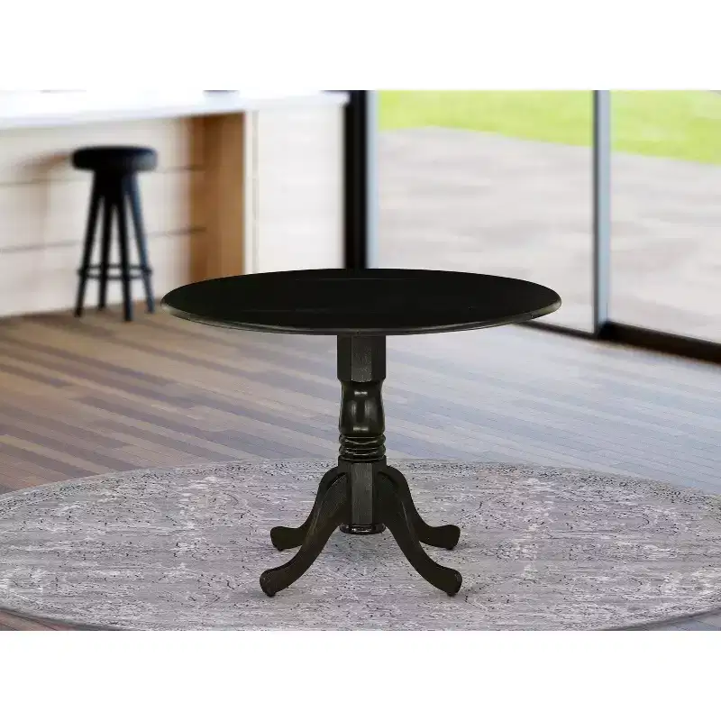 Black / Natural / Walnut Drop-Leaf Dining Table – Seats up to 4
