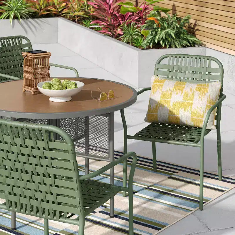 Open Weave Outdoor Patio Dining Stack Chair Green - Threshold™