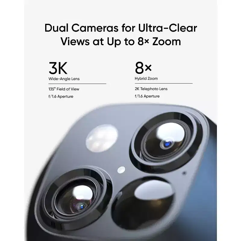 eufy Security SoloCam S340, Solar Security Camera, Wireless Outdoor Camera, 360 Degree Pan & Tilt Surveillance, No Monthly Fee (Renewed)