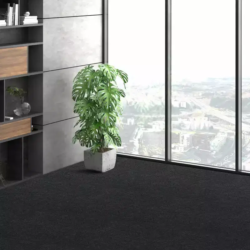 VEVOR Carpet Tiles Peel and Stick, 24 x 24 Squares Self Adhesive Carpet Floor Tile, Soft Padded Carpet Tiles, Easy Install (15Tiles, Carbon Black)