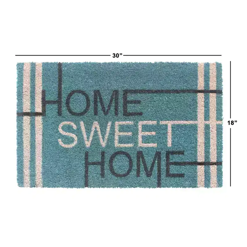 RugSmith Multi Machine Tufted Home Sweet Home Teal Doormat