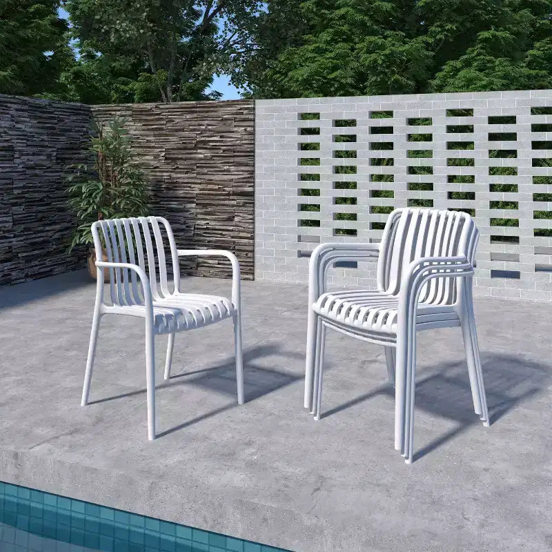Amazonia Barra 4pc Patio Dining Chair Set White