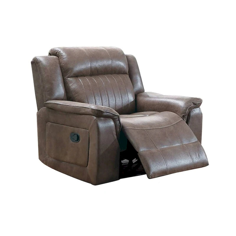40-Inch Power Recliner Chair | Brown Breathable Leather | Foam Cushion | Pull Tab