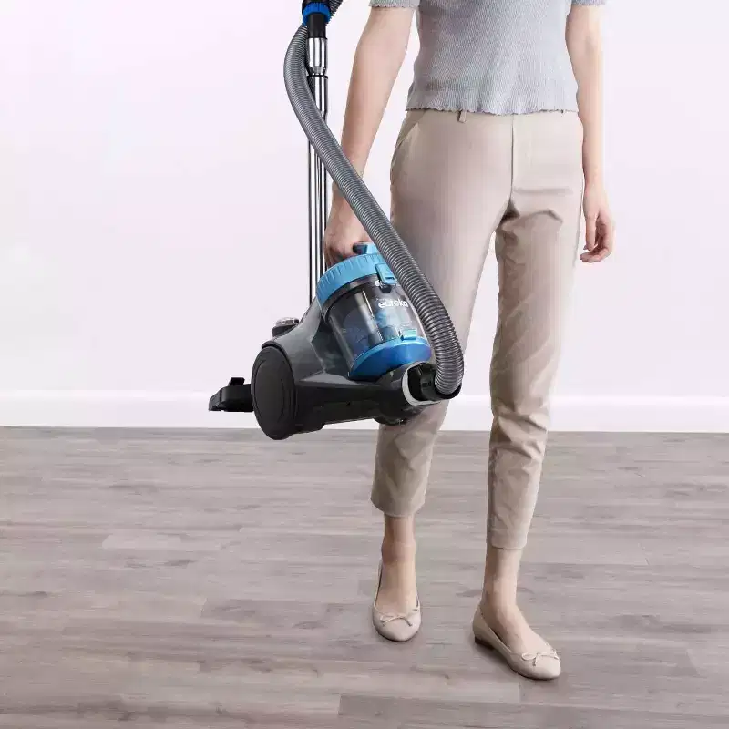 Eureka WhirlWind Bagless Canister Vacuum Blue: Electric Canister Cleaner, Washable Foam Filter, Swivel Head, 2.5L Capacity