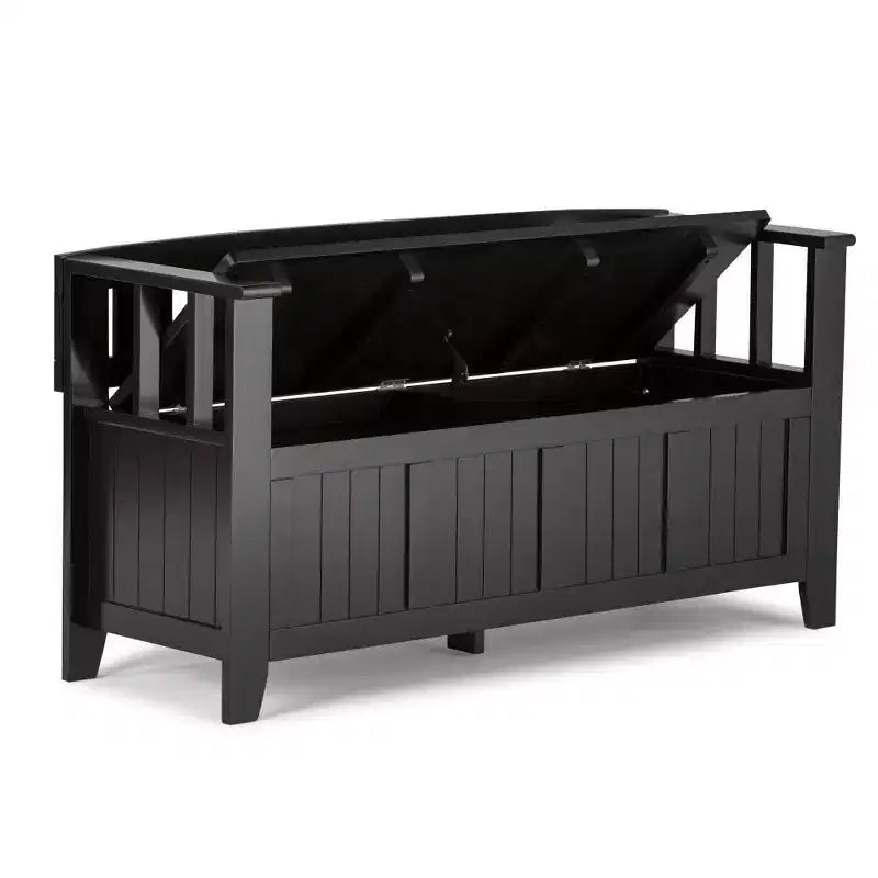 Solid Wood Entryway Storage Bench, Lift-Top, 48W x 25H, Seats 2, Rustic Style
