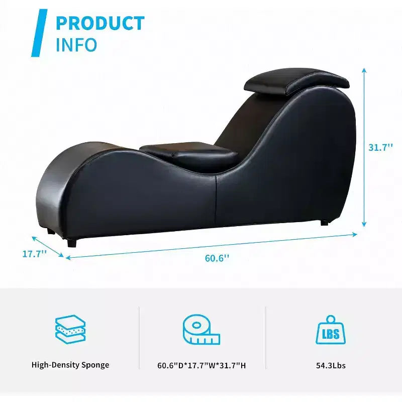 60 Inch Yoga Chair Chaise Lounges with Adjustable Head Cushion
