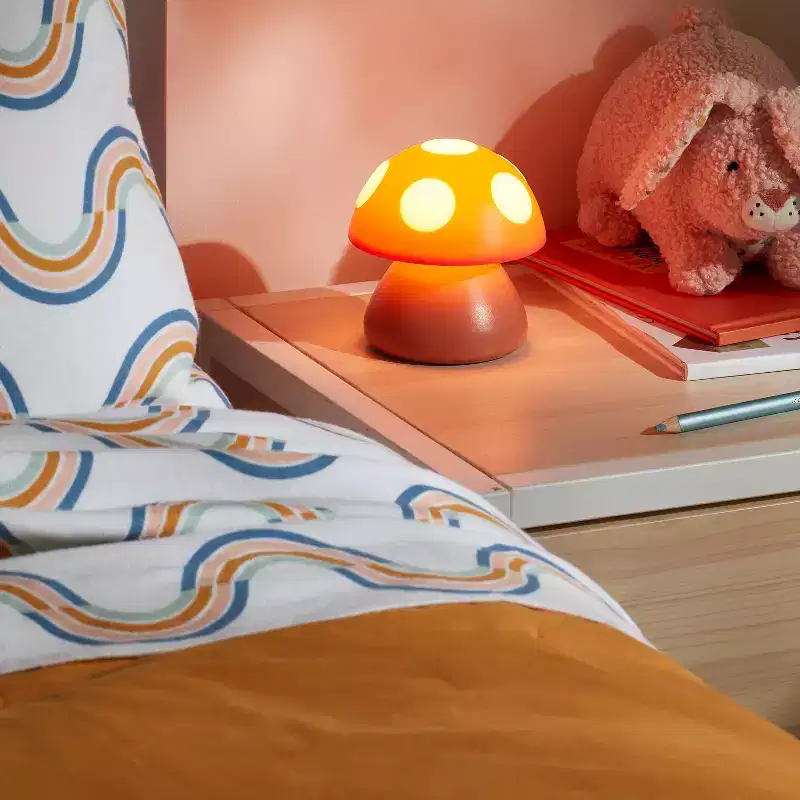 Mushroom Kids' Night Light - Pillowfort™: LED Novelty Nightlight, Red, Battery-Powered, Ages 8+