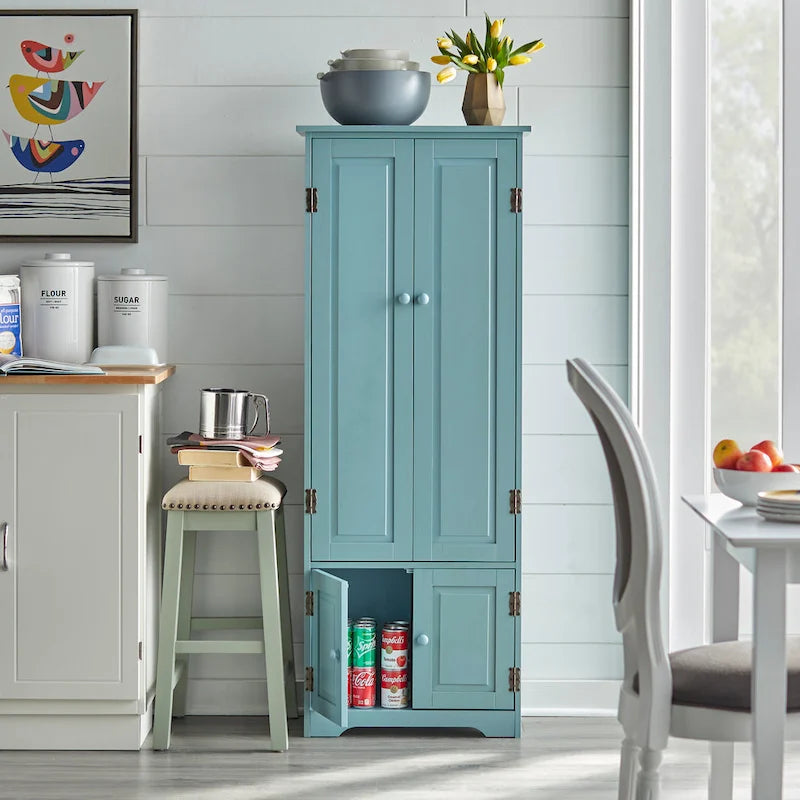 Modern Farmhouse Extra-Tall Storage Cabinet - Freestanding Floor Cabinet for Living Room