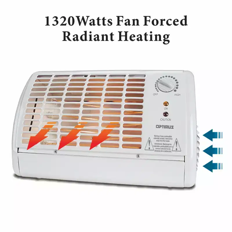 Portable Fan Forced Radiant Heater with Thermostat