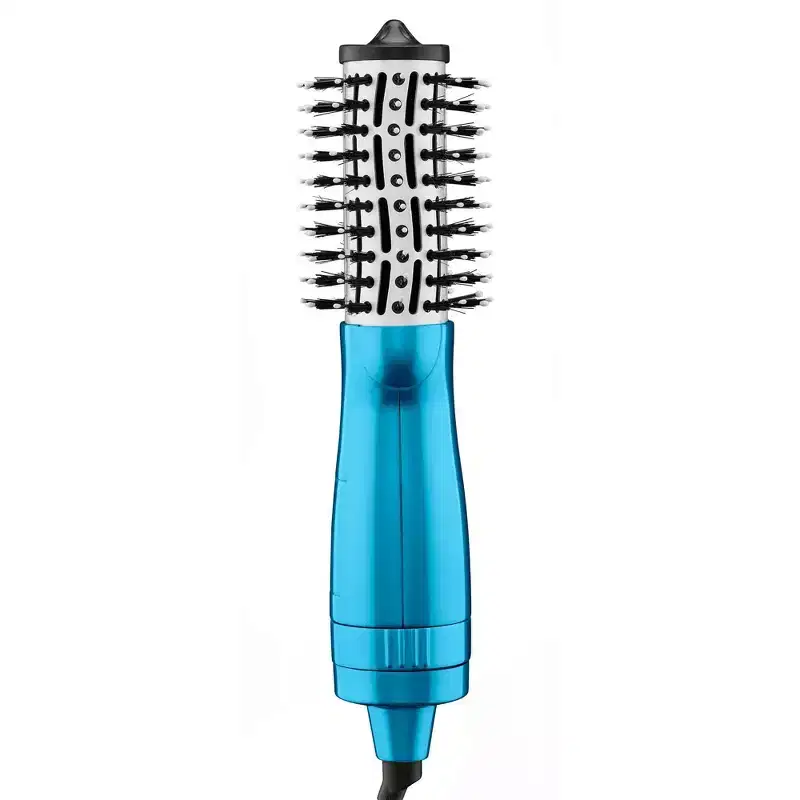 BaBylissPRO Nano Titanium Compact Hot Air Straightening Brush - Blue: For All Hair Types, 395°F Max Heat, 3 Heat Settings