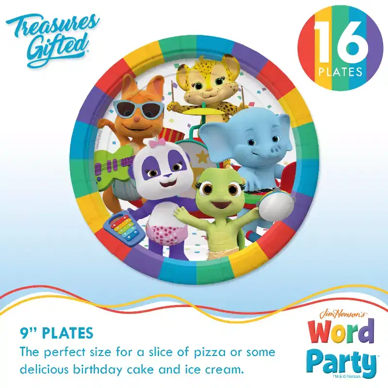 Treasures Gifted Word Party Birthday Supplies Tableware Classic Set for 16 Guests